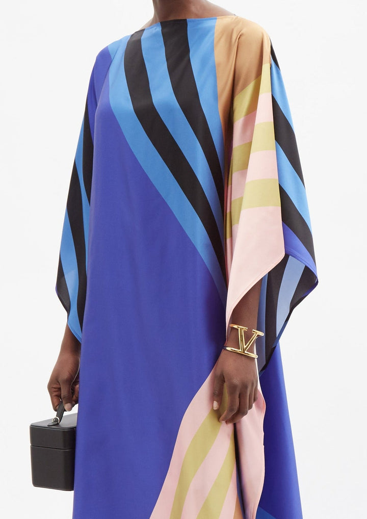 PEARLY POLYGONS: WOMENS SOFT SILK KAFTAN