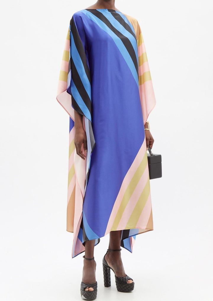 PEARLY POLYGONS: WOMENS SOFT SILK KAFTAN