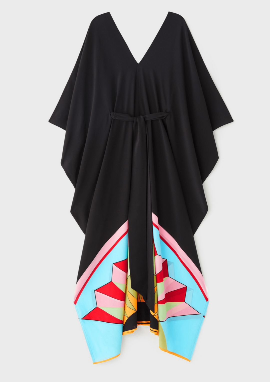 BLACK MAGIC: V-NECK WITH BELT KAFTAN