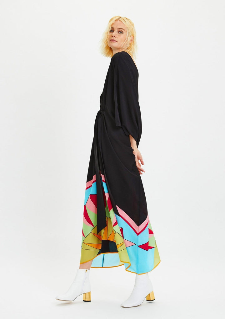 BLACK MAGIC: V-NECK WITH BELT KAFTAN