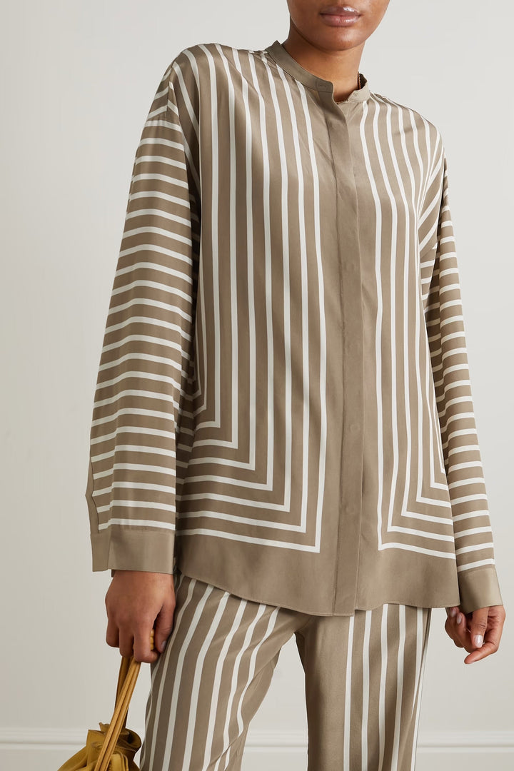 GRAPHIC STRIPE ELEGANCE PANTSUIT - MONOCHROME CO-ORD SET
