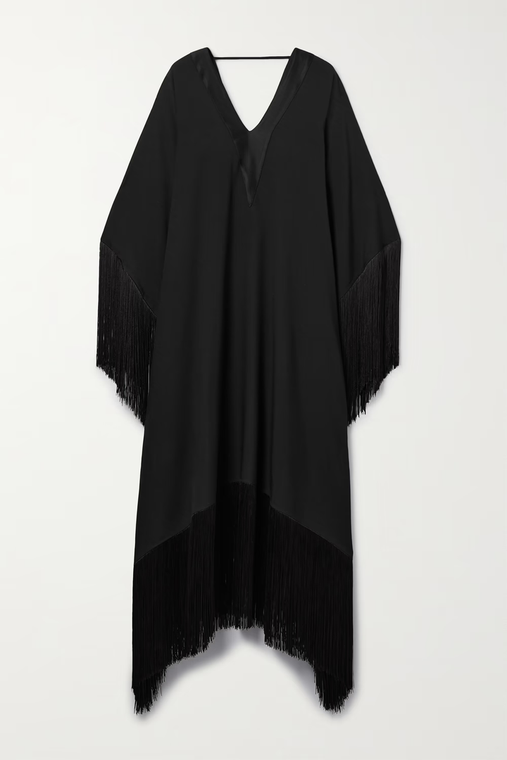 V-NECK STYLE FRINGED KAFTAN