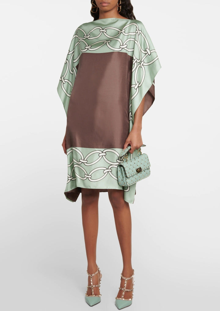 CHAIN LOCKS SATIN SILK SHORT KAFTAN