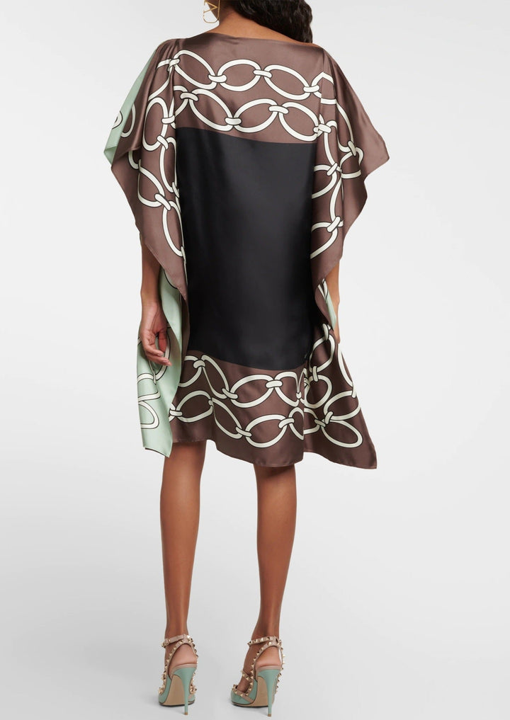 CHAIN LOCKS SATIN SILK SHORT KAFTAN
