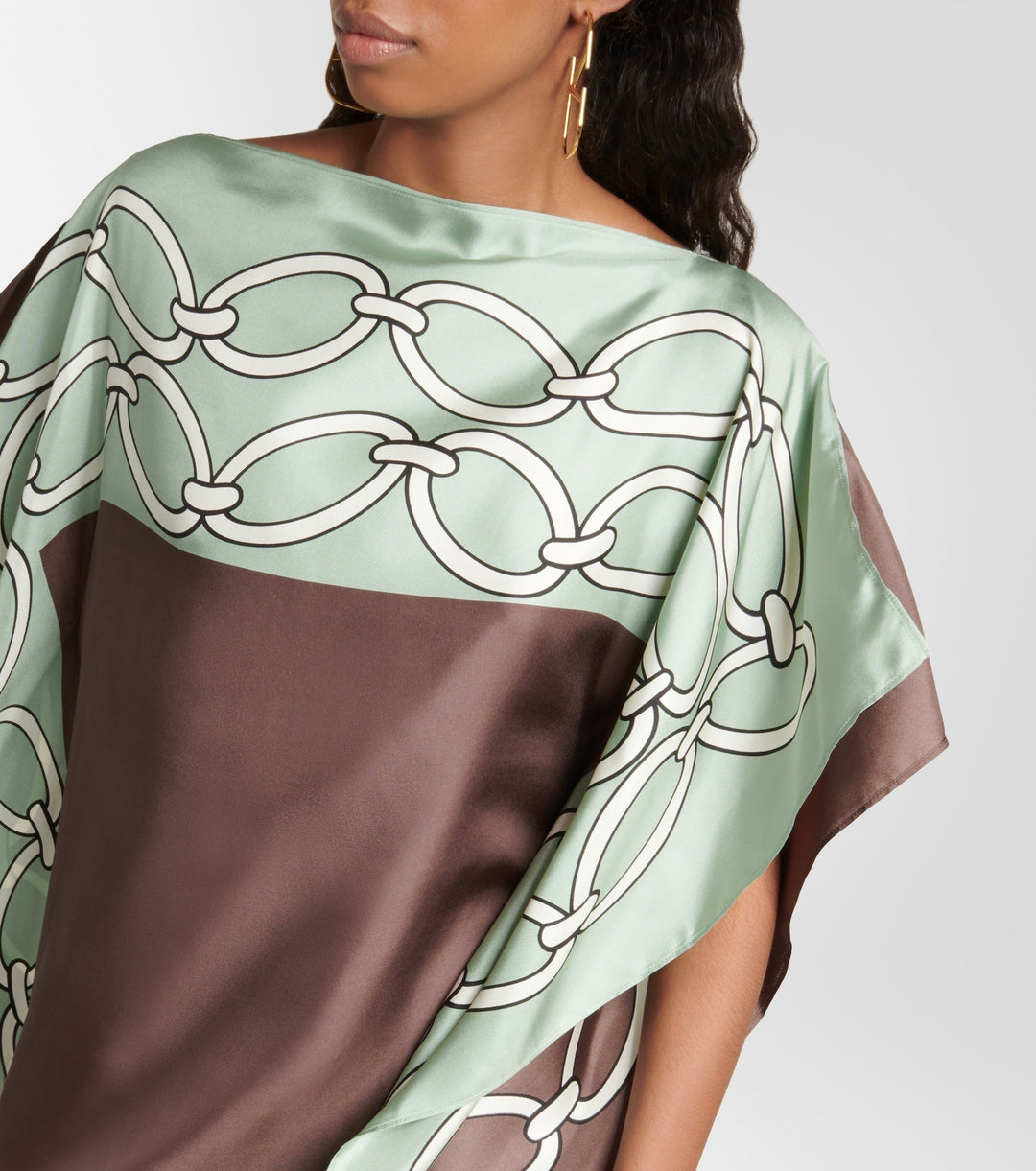CHAIN LOCKS SATIN SILK SHORT KAFTAN