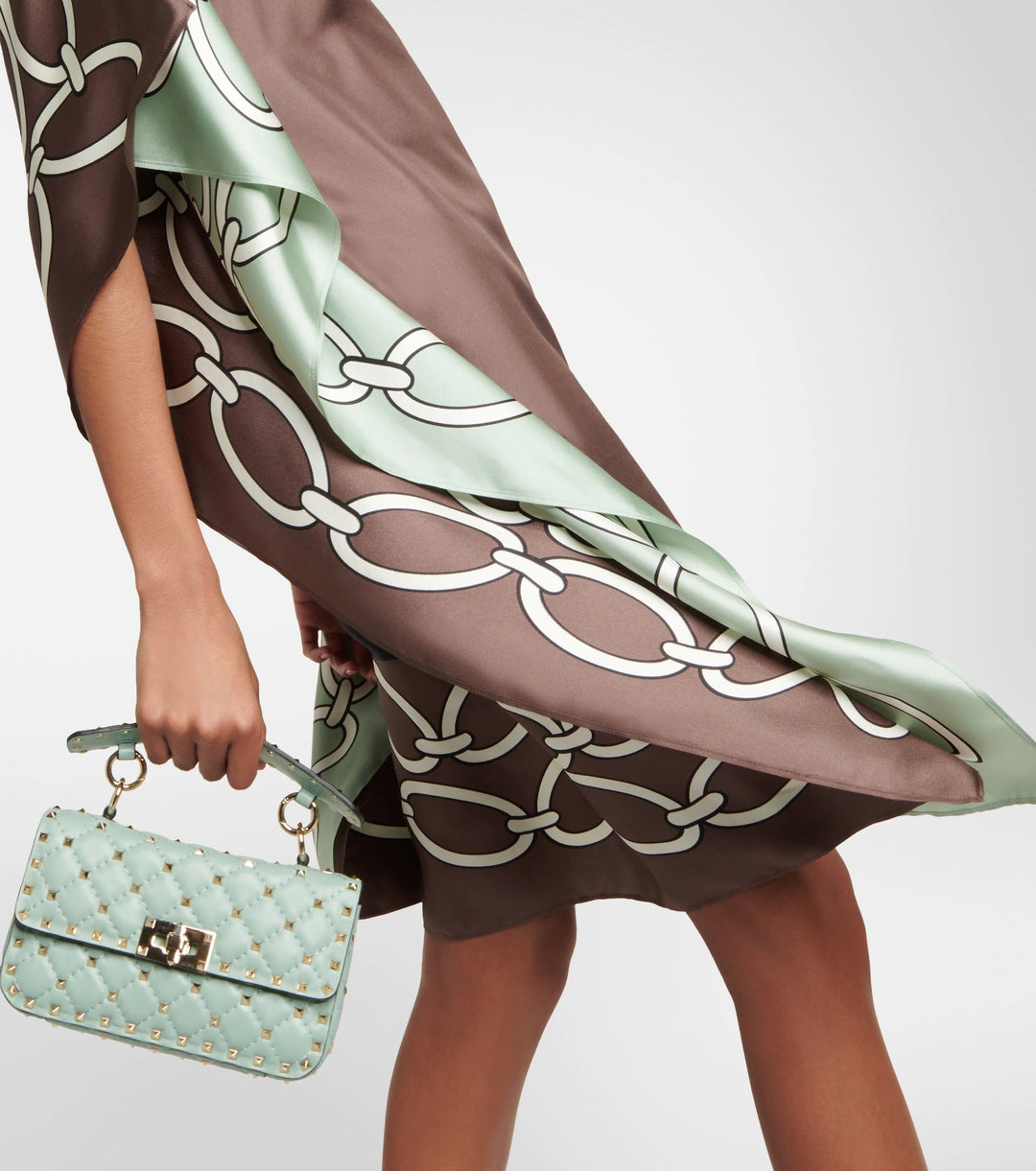 CHAIN LOCKS SATIN SILK SHORT KAFTAN