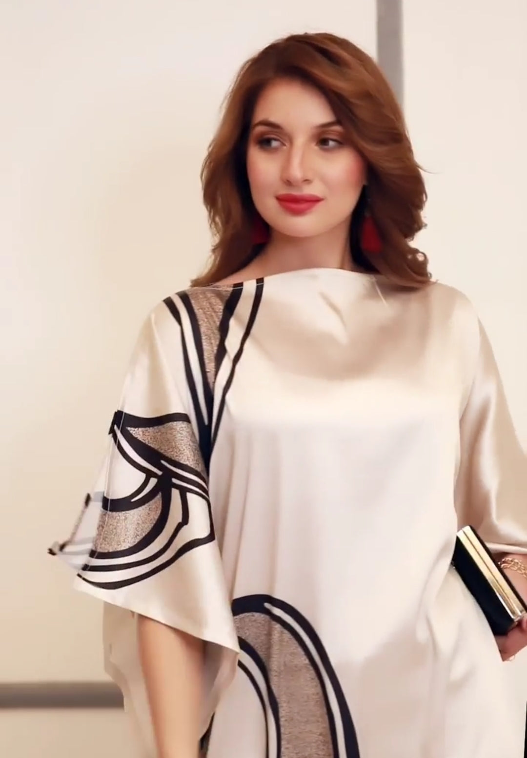ELEGANCE SWIRL - ABSTRACT ART INSPIRED SILK KAFTAN