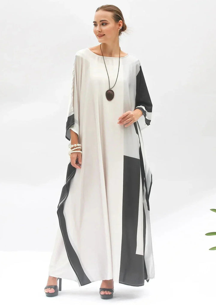 SATIN CANVAS NOIR CHIC KAFTAN