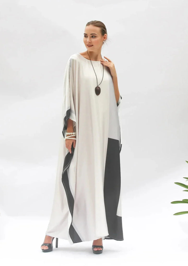 SATIN CANVAS NOIR CHIC KAFTAN