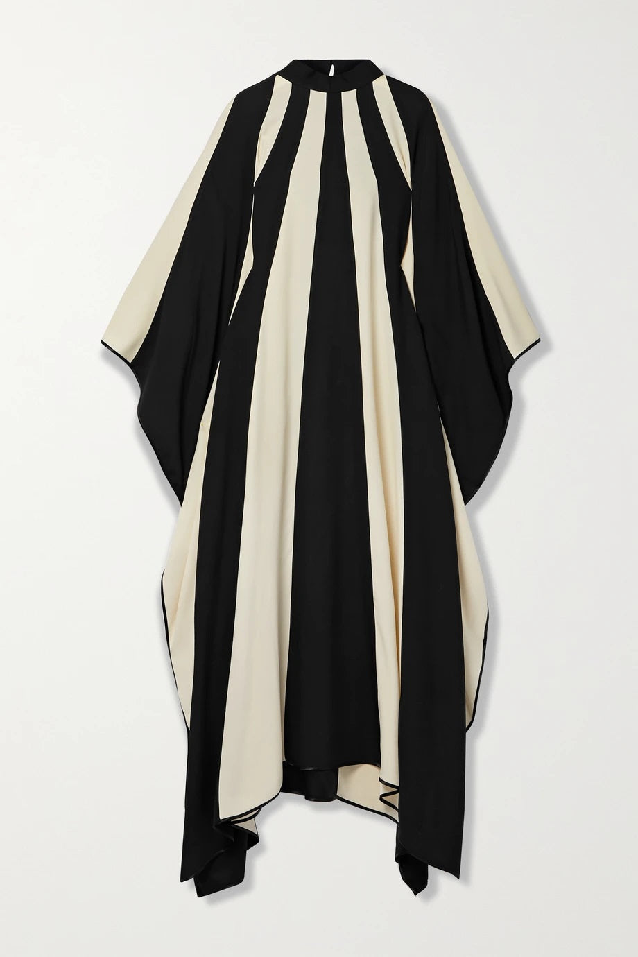 Monochrome Elegance: Satin Silk Kaftan