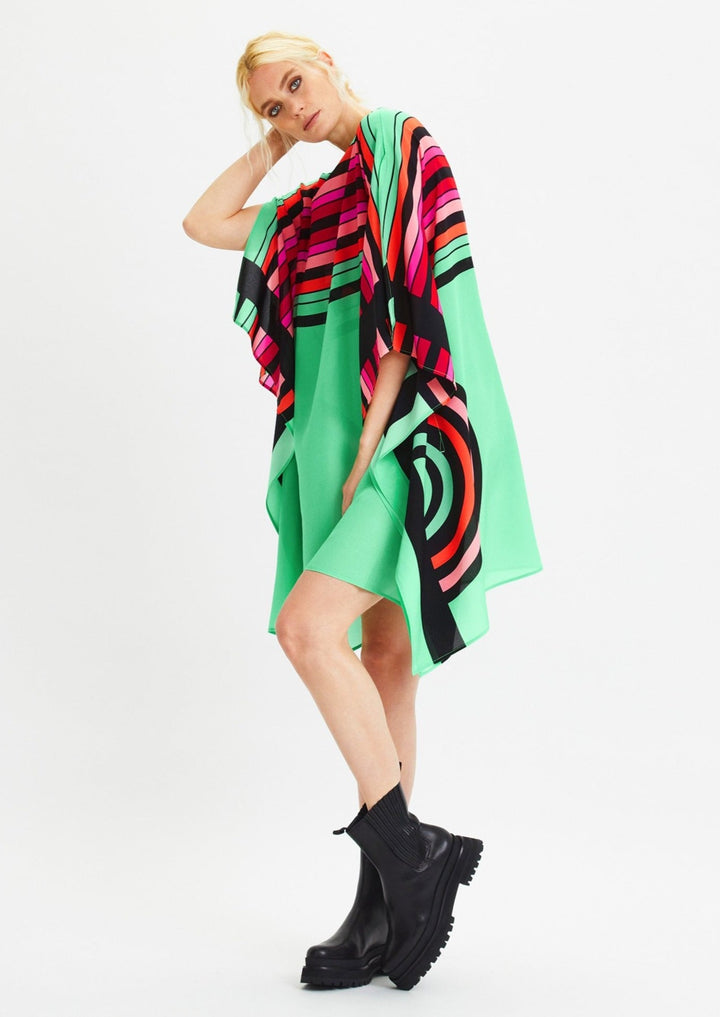 MISTY MEADOW KAFTAN: JADE, SCARLET & PINK SYMPHONY